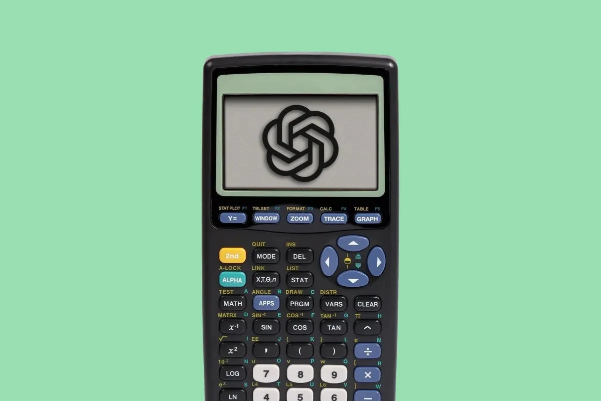 OpenAI logo inside a calculator