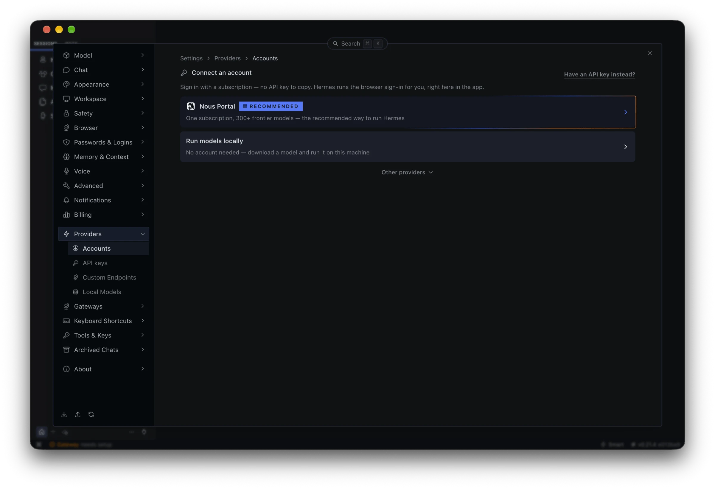 Hermes Agent can be used with cloud or local models.