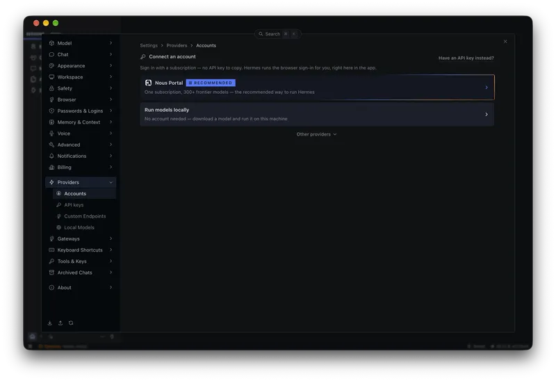 Hermes Agent can be used with cloud or local models.